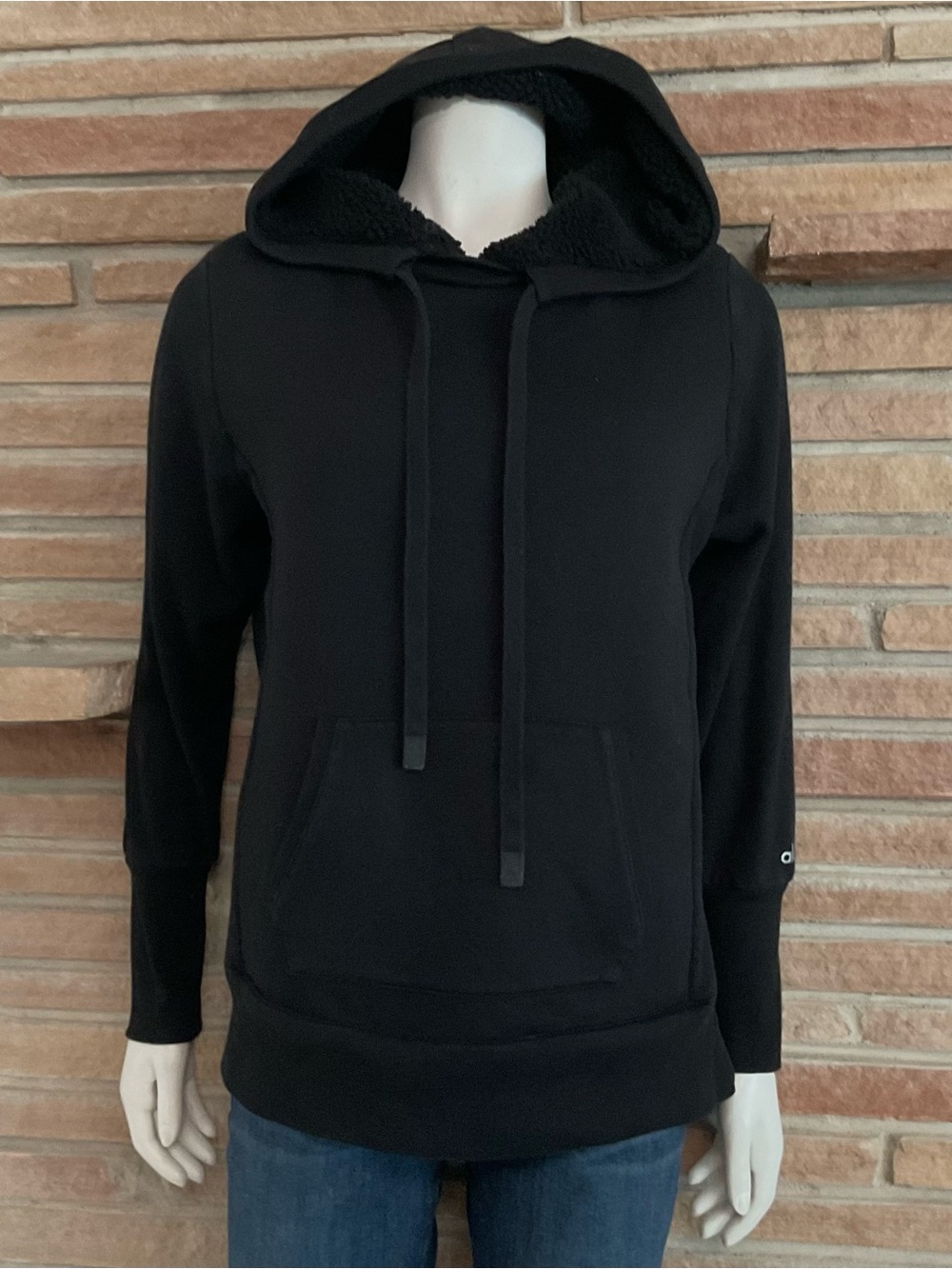Alo Yoga Sherpa Fleece Lined Hoodie Black Small